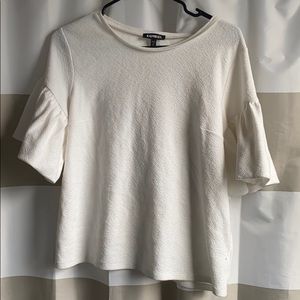 Express Ivory Bell Sleeve Blouse